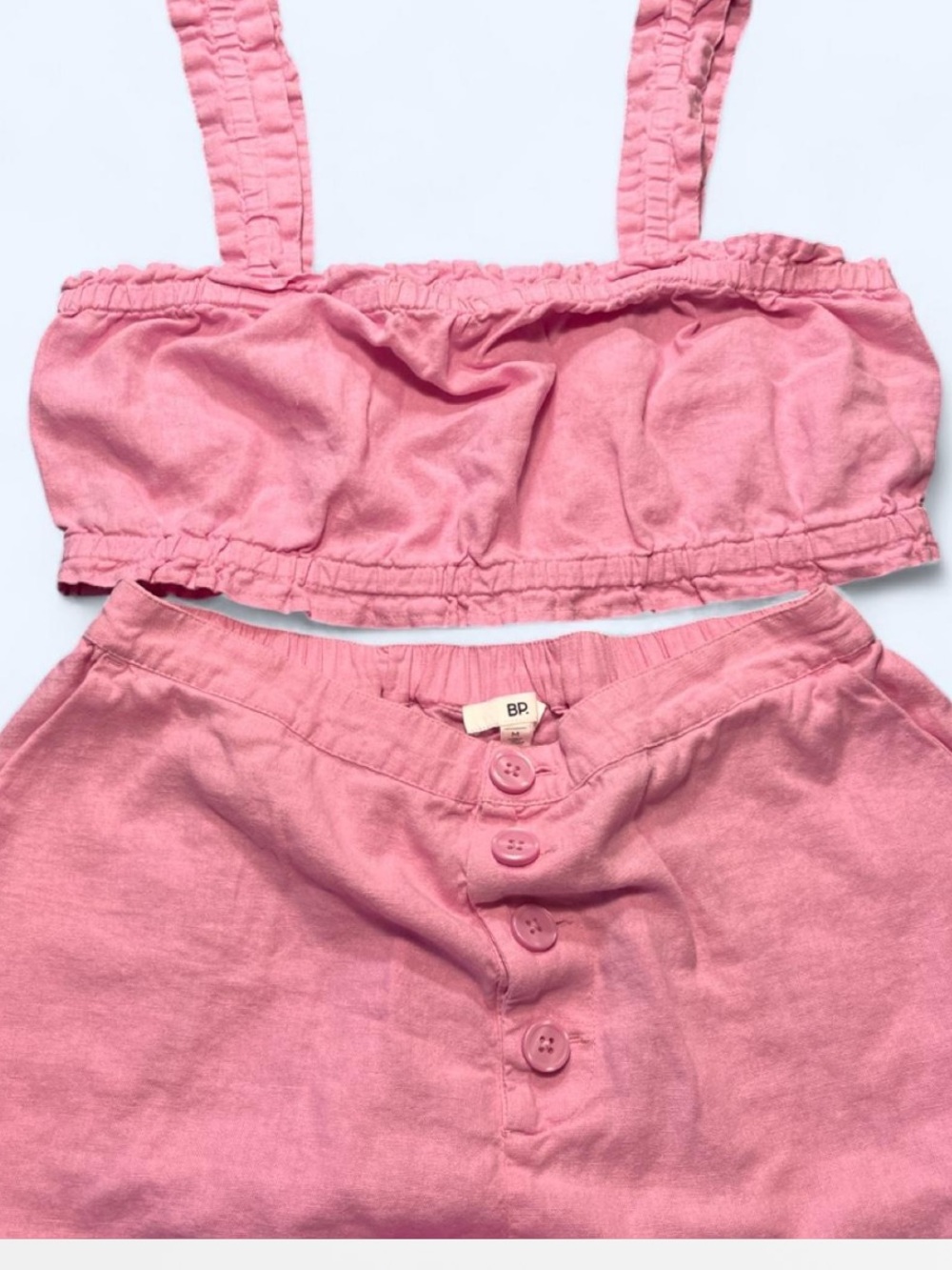 BP Pink Linen Crop top and Shorts set
